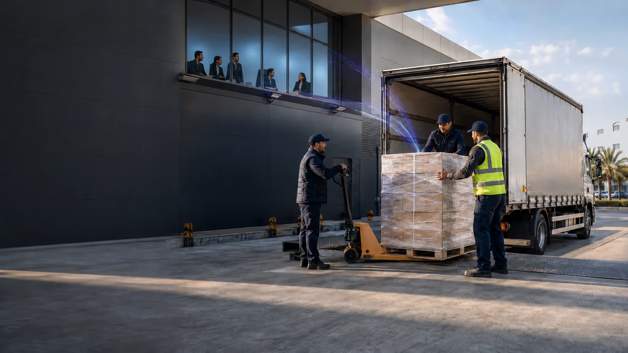 Loading and checking a distribution route