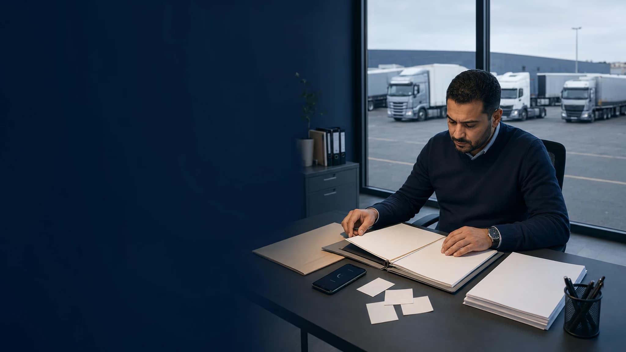 Manager preparing a driver mission file